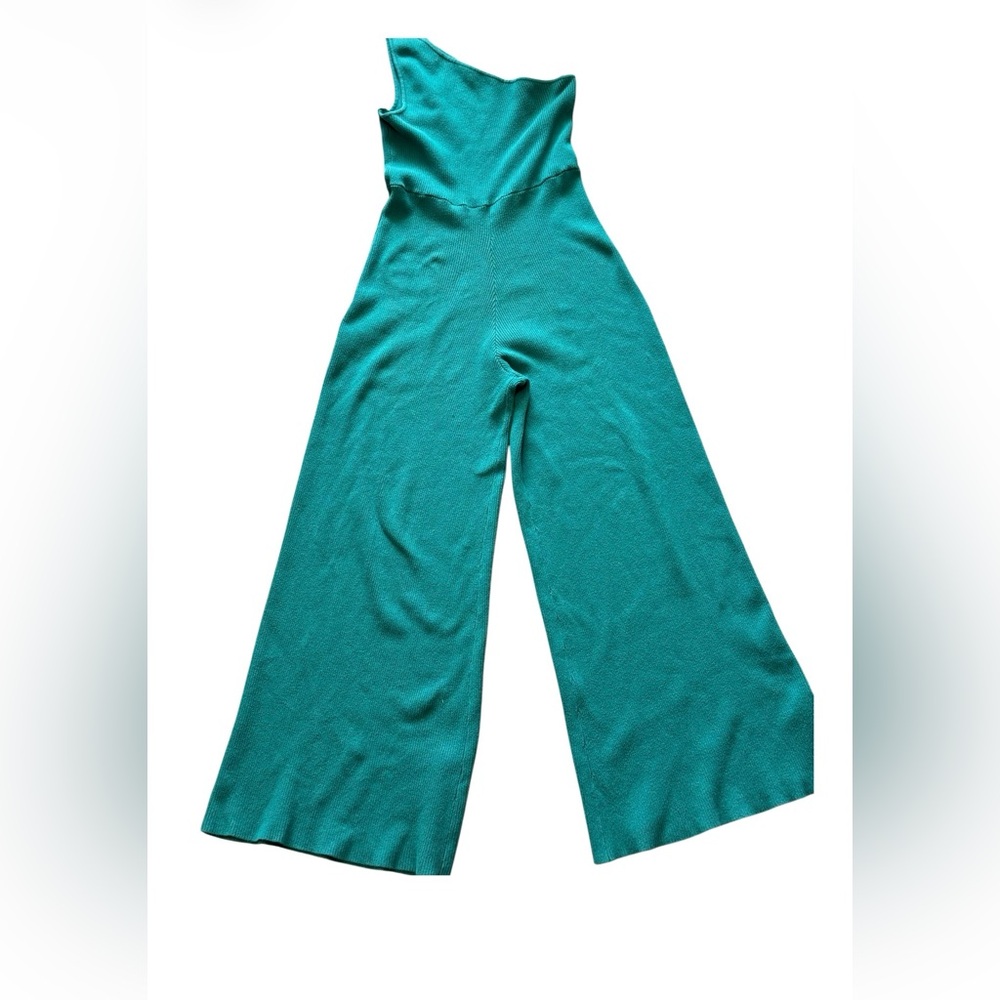 Free People FP Beach Waverly  Wide Leg Jumpsuit Green Large - Picture 2 of 3